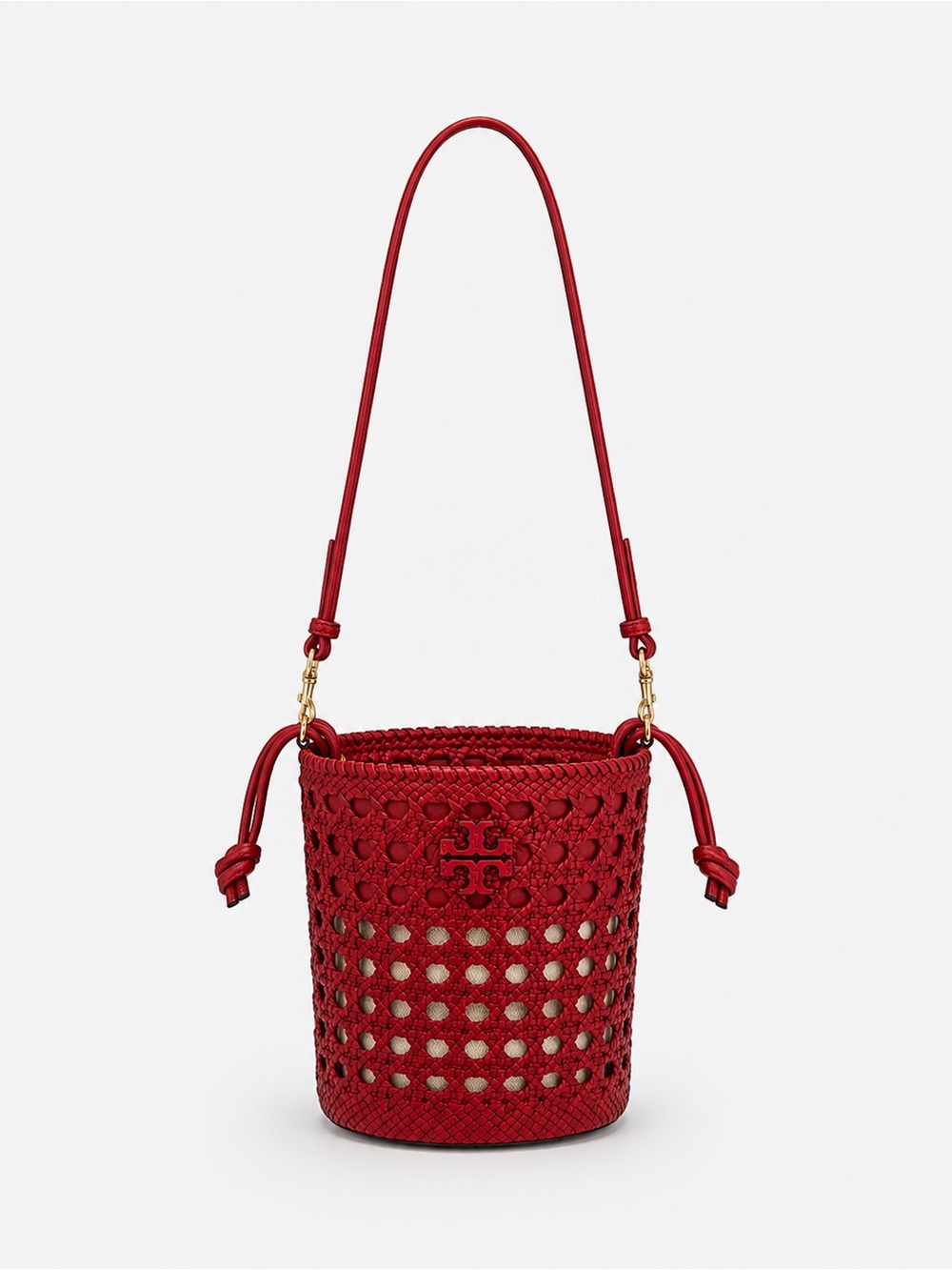 Tory Burch Red Woven Bucket Bag new - Picture 2 of 9
